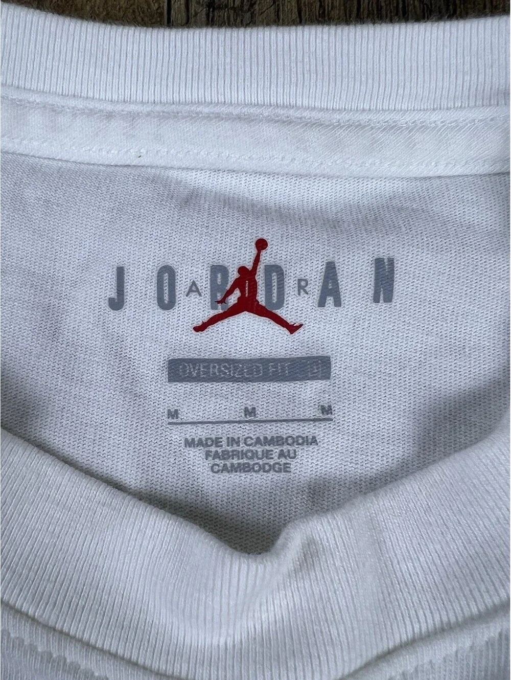 Jordan Flight Oversized Tshirt Tee Medium Essential Short Sleeve Crew Nike White